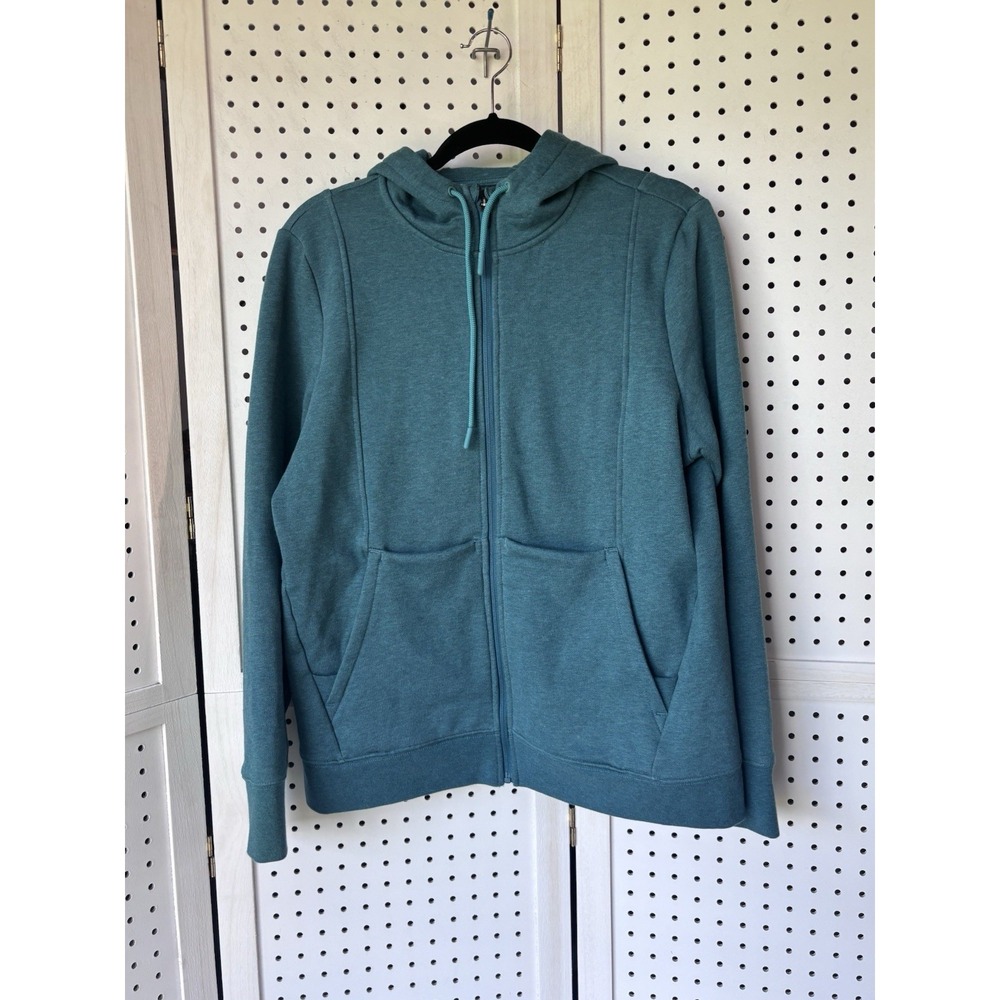 FIGS Hoodie Womens Medium Teal Essential Fleece Full Zip Sweatshirt Jacket Nurse